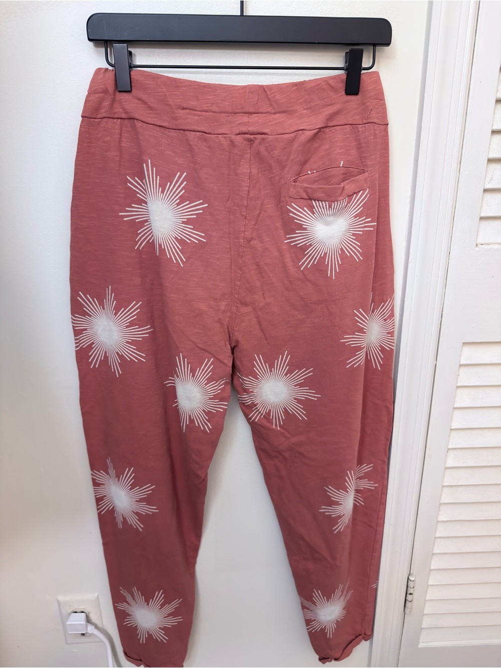 Known Supply Sequoia Knit Joggers in Chili & White Starburst | Size Medium - Picture 3 of 6